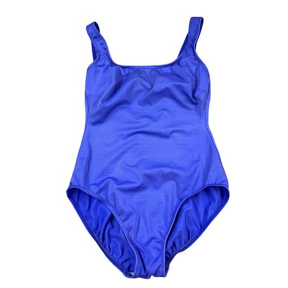 Lands' End Other - Lands’ End Women’s Swimsuit Size 10 Blue One Piece Slimming Scoop Back Shelf Bra